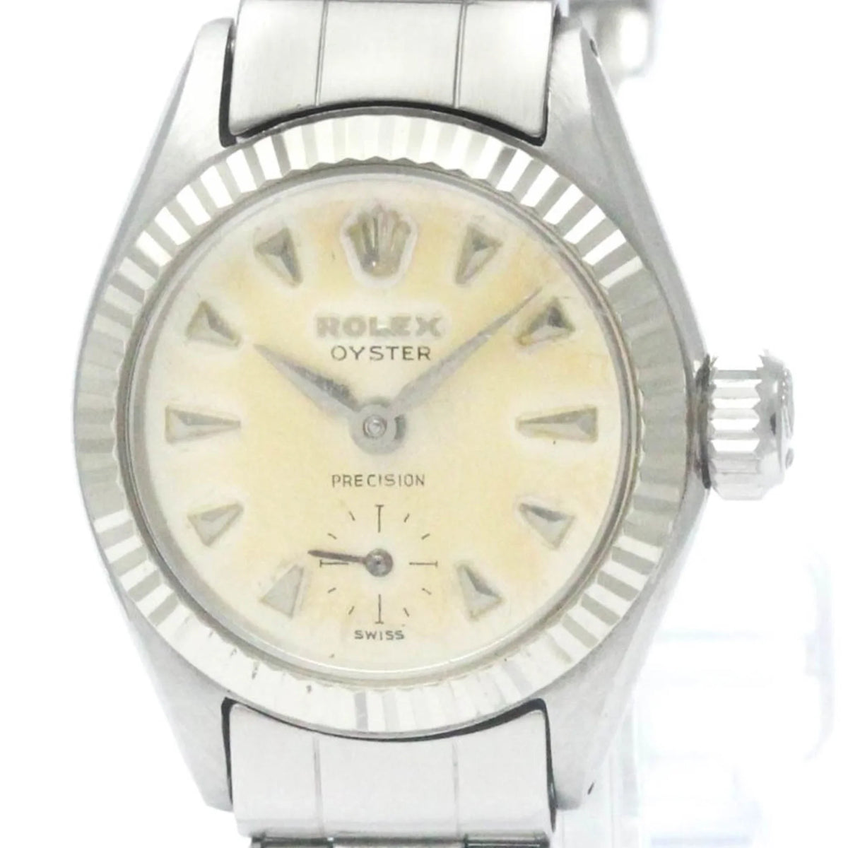 Pre-Owned Vintage  Precision Stainless Steel Hand-Winding Mens Watch 6525 BF565424 (Fair)