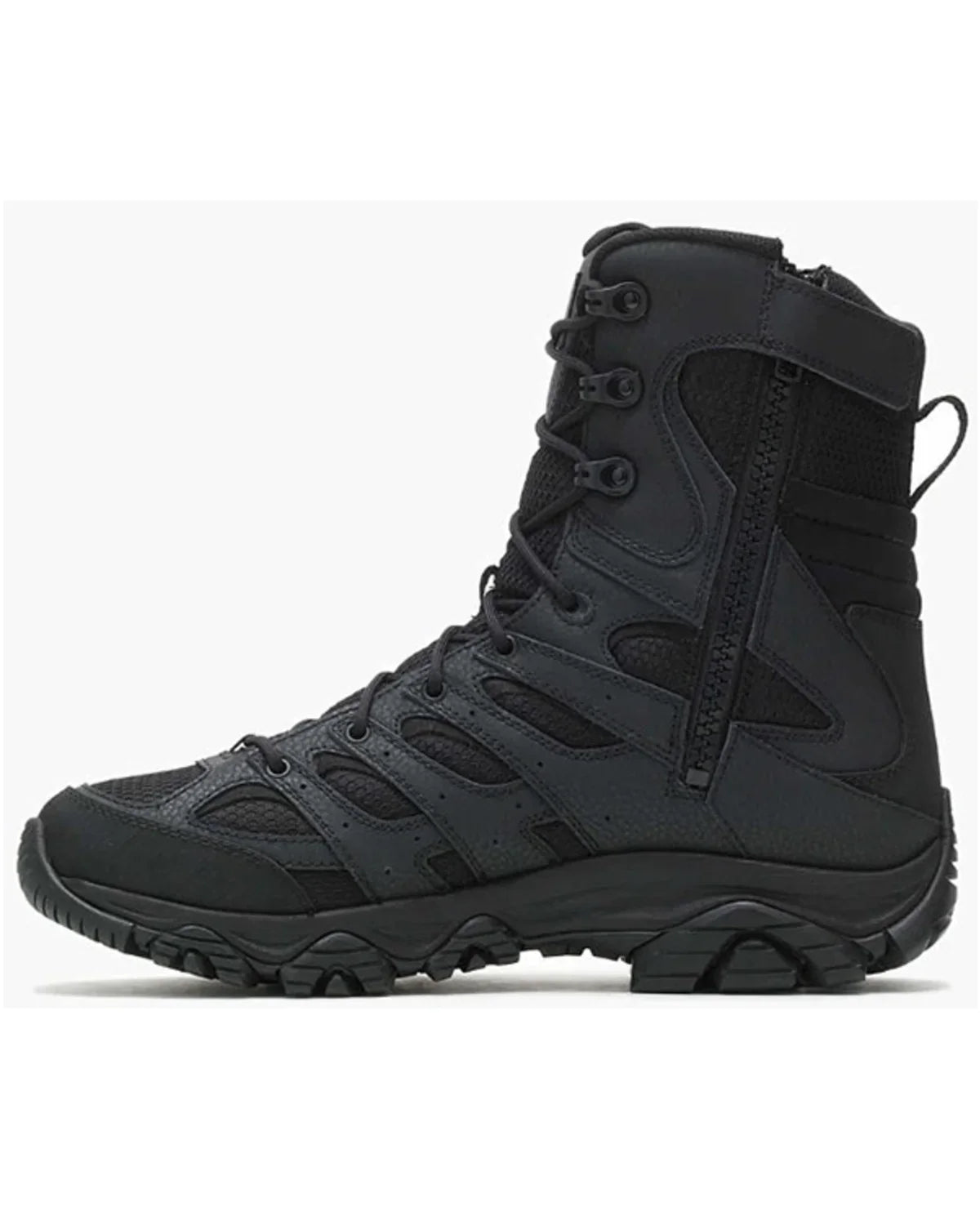 Merrell Men's Moab 3 8" Tactical Zip Waterproof Boot Round Toe Black 9 D(M)