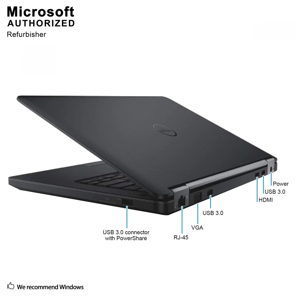 Dell Latitude E5450 14.0 Laptop, Intel Core I3-5010U 2.1Ghz, 8G DDR3L, 500G,  3.0, , , W10P64-Multi Languages Support (//), 1 year warranty Used Grade A