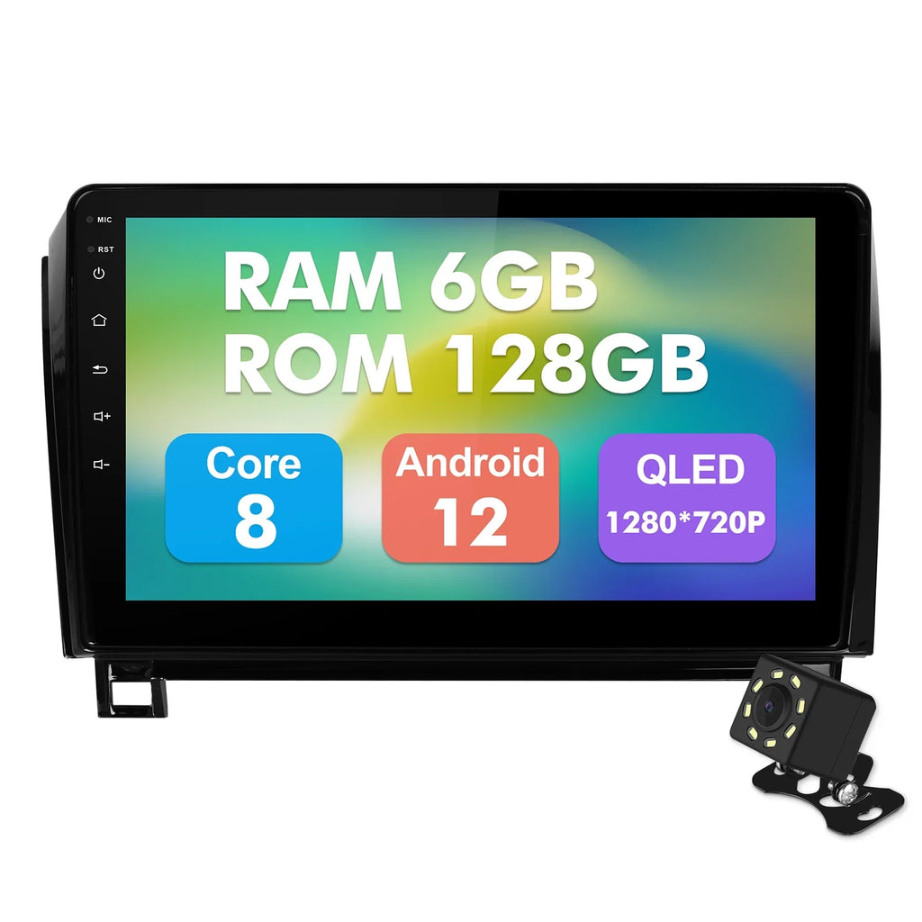 6+128G 10.1 inches Android 12 Car Stereo for Toyota Tundra 2007-2013 & Sequoia 2008-2018  Touchscreen Screen Car Radio with Carplay & Android Auto Support Backup Camera