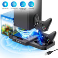 Vertical Stand Fit for Xbox Series X/S with 2 Cooling Fans, EEEkit Dual Controller Fast Charging Dock Station Fit for Xbox Series S/X with 3  Ports, 11 Game Disc Slots