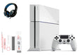 Pre-Owned Sony PlayStation 4 500GB Gaming Console White Headset with   Cleaning Kit Bundle (Refurbished: Like New)