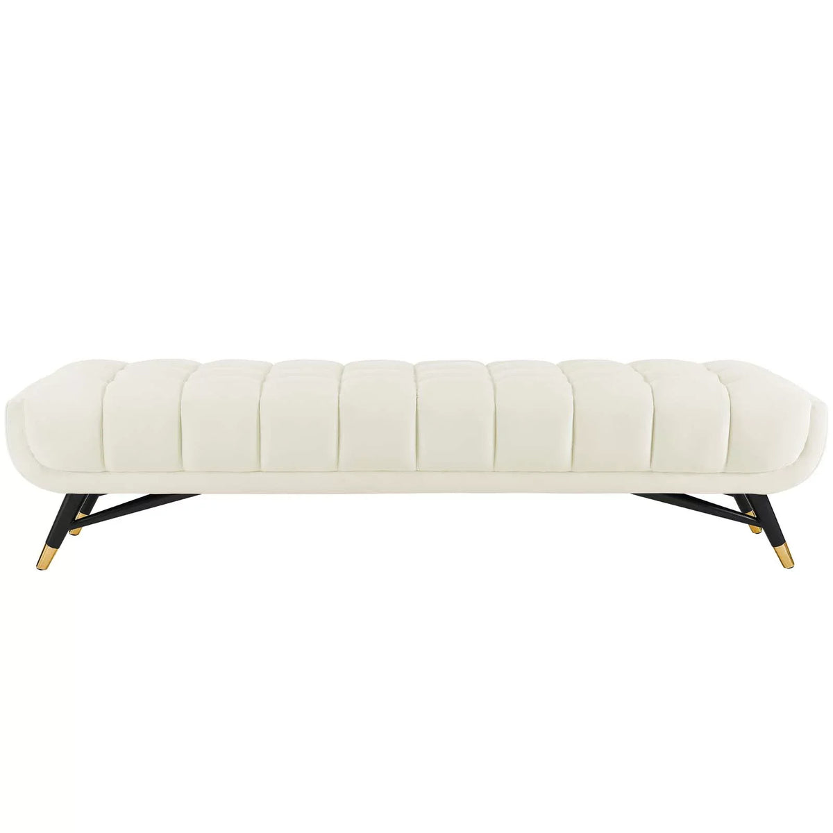 Modway Adept Performance Velvet Bench in Ivory
