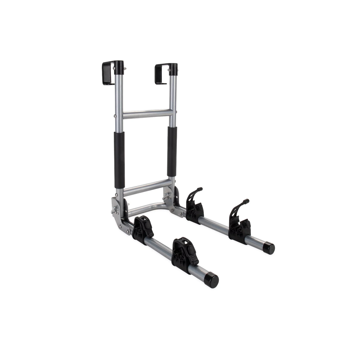 Camco Camper/ Ladder Mount Bike Rack | Holds Up to 2 Bikes | Black & Silver (51492)