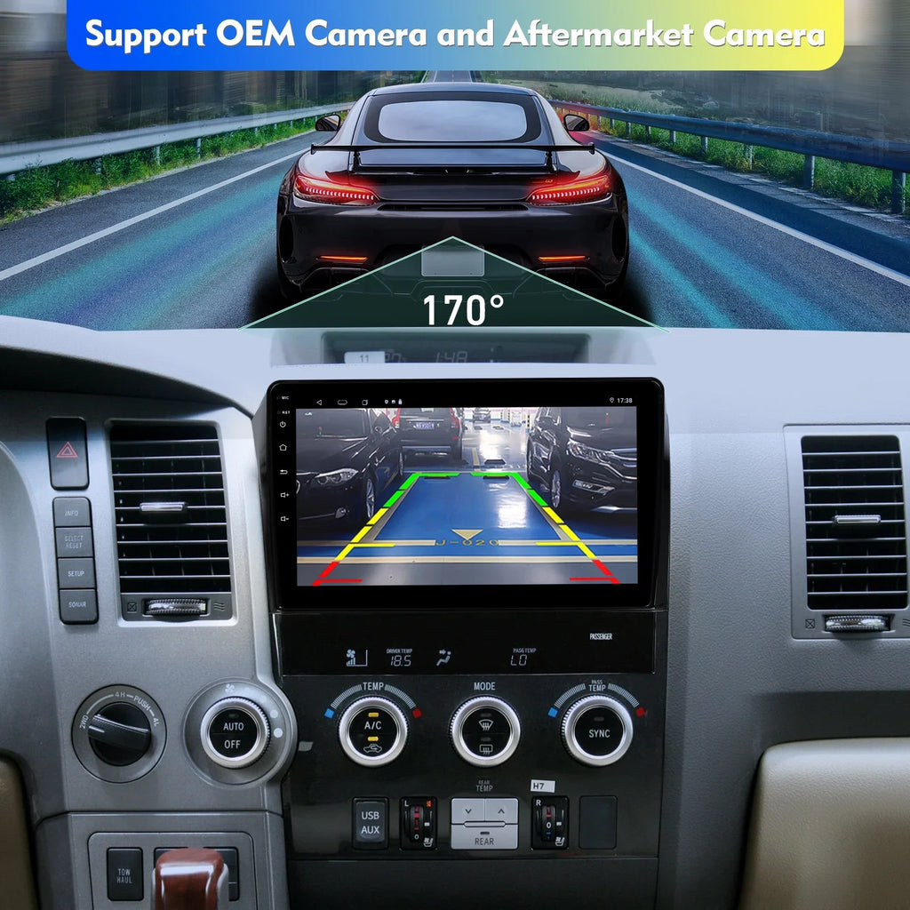 6+128G 10.1 inches Android 12 Car Stereo for Toyota Tundra 2007-2013 & Sequoia 2008-2018  Touchscreen Screen Car Radio with Carplay & Android Auto Support Backup Camera