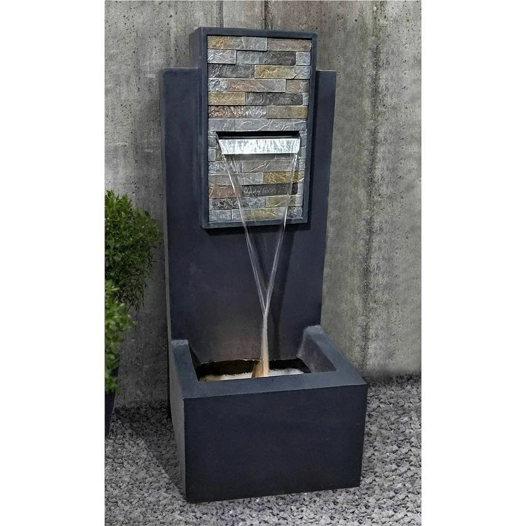 Jeco FCL186 32 in. Contemporary Finish with Rock Texture Fountain &  Light
