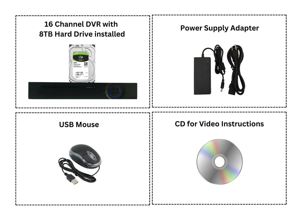Evertech 16 Channel Digital Video Recorder H.265 Hybrid 4in1    Analog  Security Camera  8TB