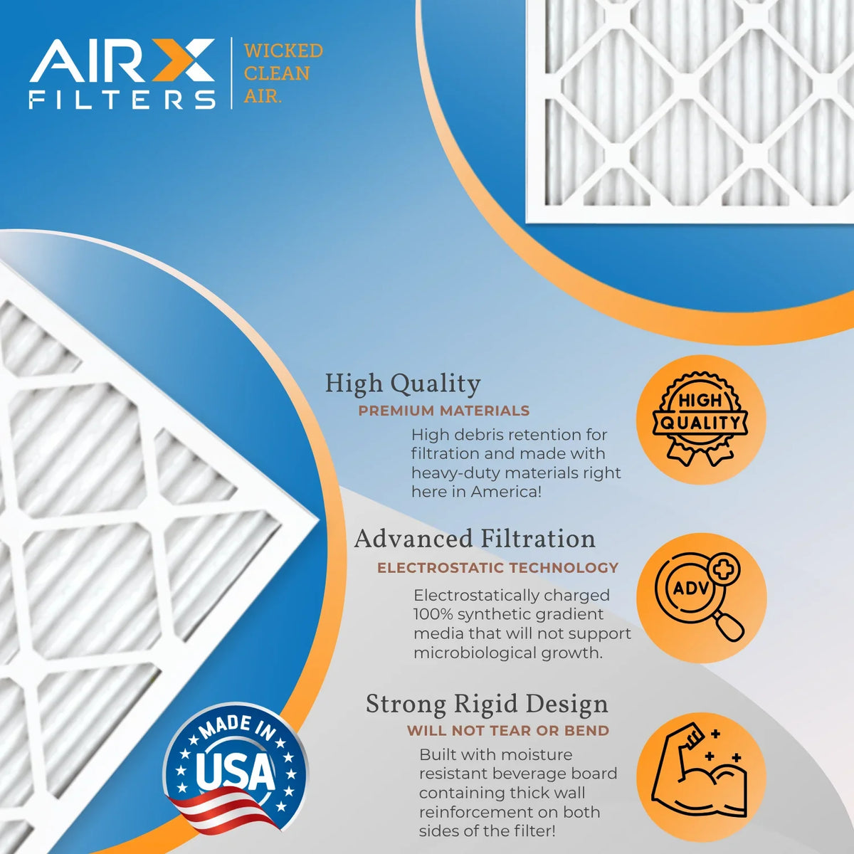 16x20x1 Air Filter  8 Comparable to  700 &  5 Electrostatic Pleated Air Conditioner Filter 6 Pack   Premium  Made 16x20x1 Furnace Filters by     .