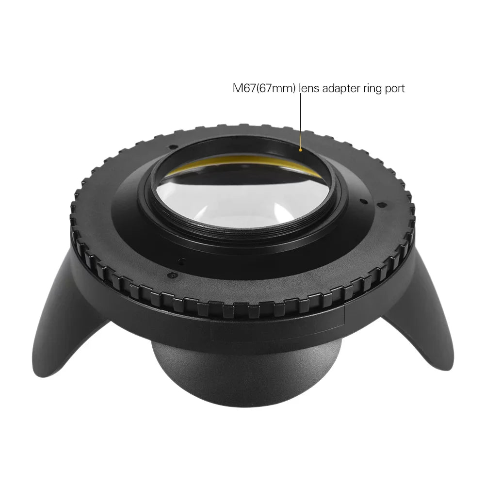 200mm Fisheye Wide Angle Lens Dome Port Waterproof Camera Diving Housing