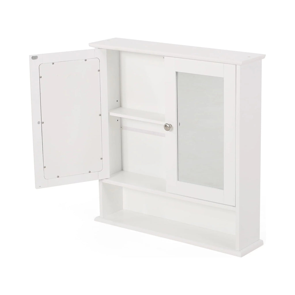 Noble House Blaze Modern 2 Door Medicine Cabinet with Mirrors, Matte White