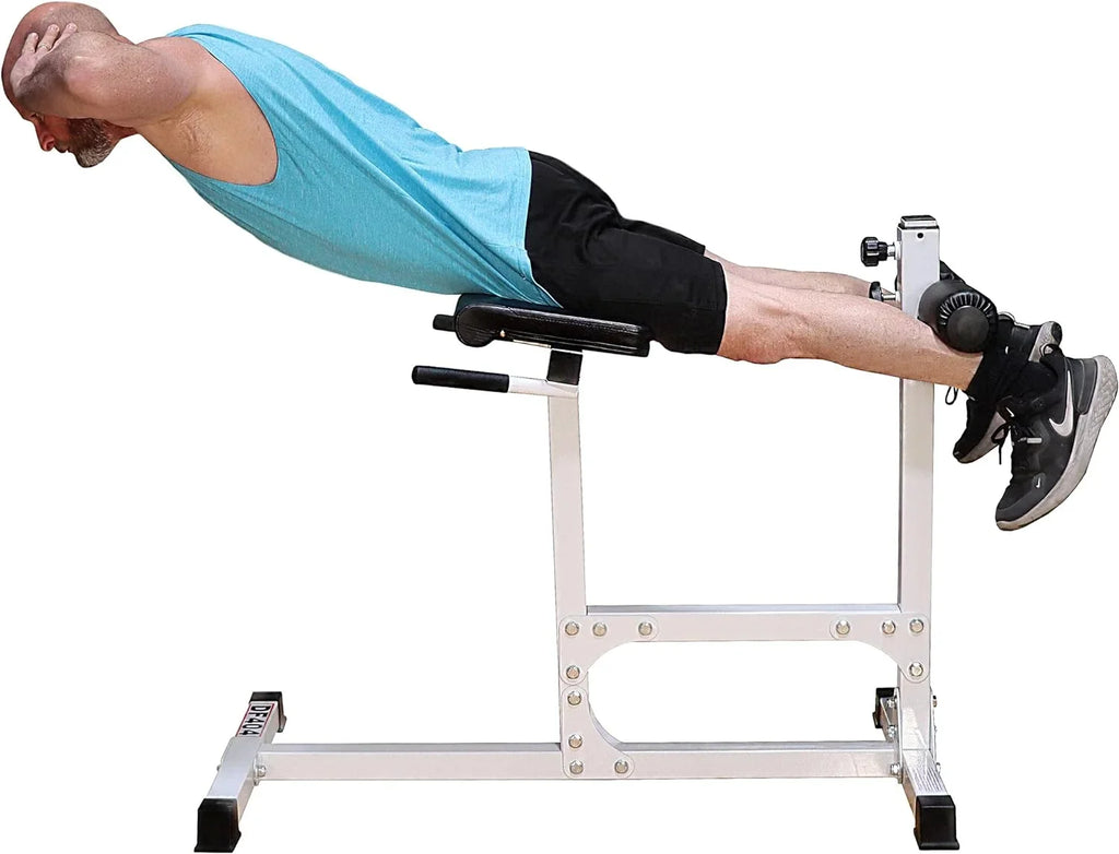 DF404 Hyperextension Bench Chair – 400  Capacity – Fully Adjustable Hyper Extension Back Exercise Fitness Station For Strength Training By