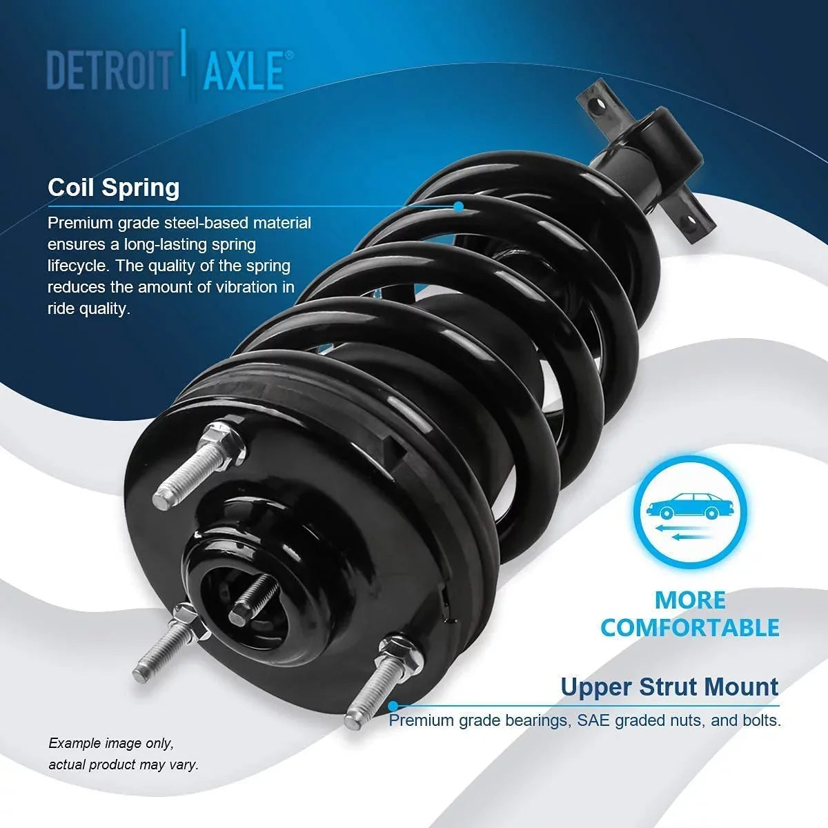 Detroit Axle - Struts Shocks for 2007-2013  Chevy Silverado Sierra 1500 [Exc. Electronic Susp.] Complete 2 Front Struts w/Coil Spring 2 Rear Shock Absorbers 2008 2009 2010 2011 2012 Replacement