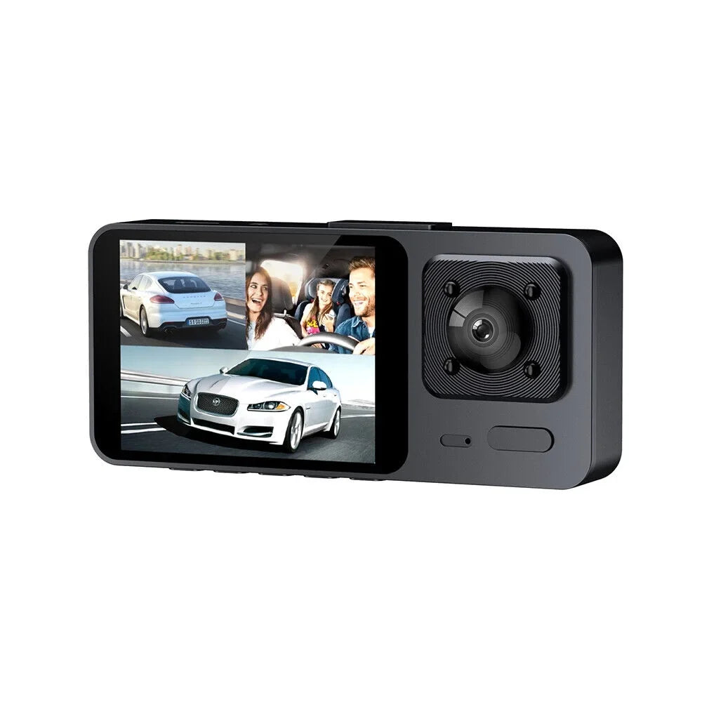 1080P 3 Lens  Dual Lens Car Dash Cam Front/Rear/Inside Video Recorder Camera G-sensor