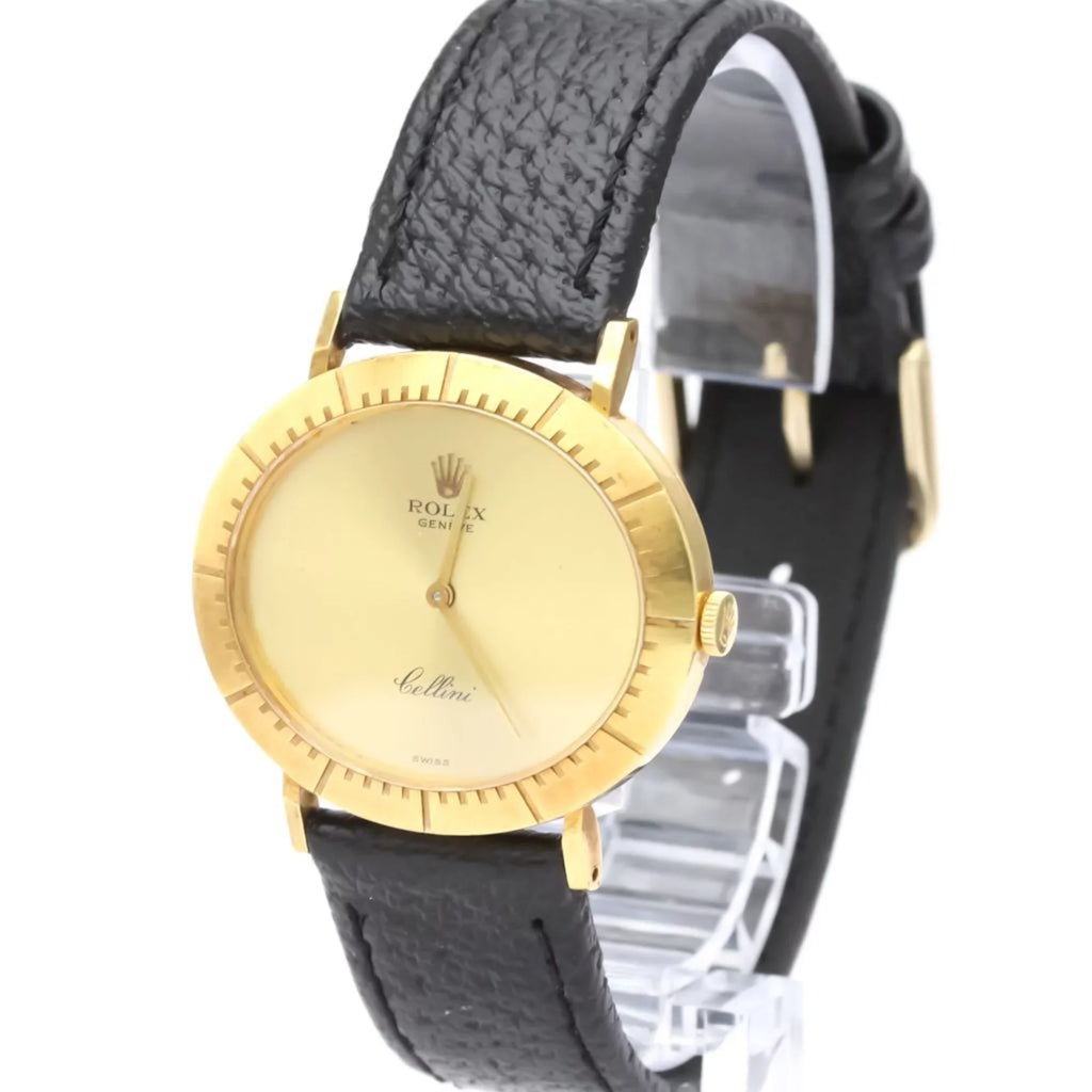 Pre-Owned  Cellini 18K Gold Leather Hand-Winding Mens Watch 4083 BF558282 (Good)